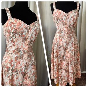 New York & Company Floral Dress - Pink and Cream
